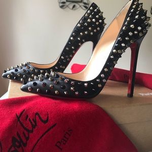 CHRISTIAN LOUBOUTIN PIGALLE SPIKES 120 NAPPA 37.5